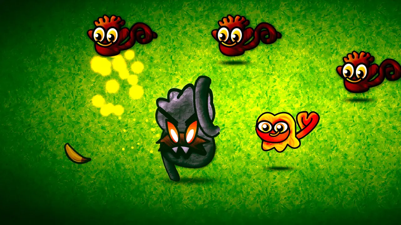 Spelmodus Boss Rush in Monkey Wave – voorbeeld in de game