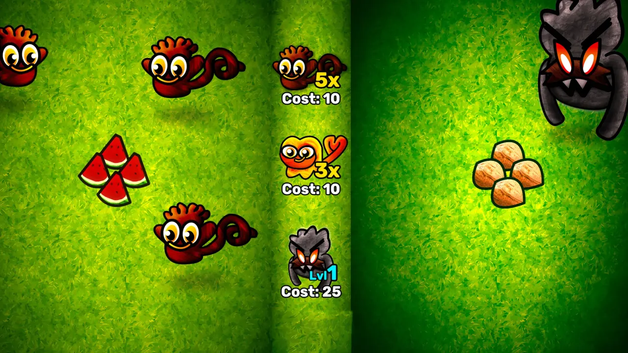 Spelmodus Versus in Monkey Wave – voorbeeld in de game
